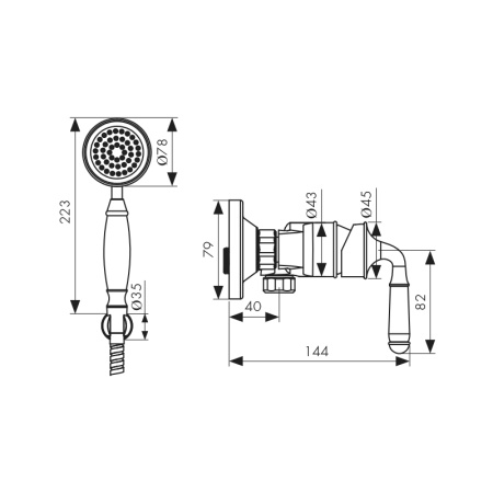 31577-1 Смеситель KAISER Vincent для душа 